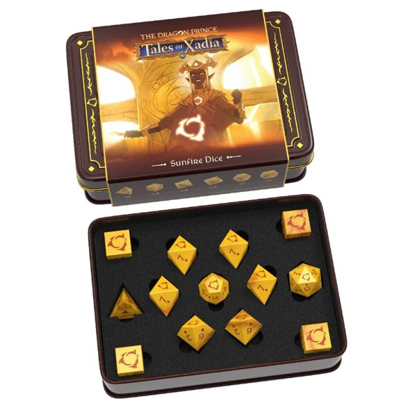 The Dragon Prince Tales of Xadia RPG Sunfire Dice 13 pc set - A Muse N Games